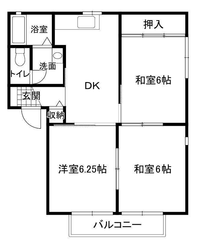 ラフィーネ川端(3DK/2階)の間取り写真
