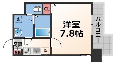 Mプラザ布施駅前参番館(1K/11階)の間取り写真