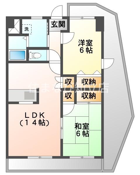 サンパティーク(2LDK/4階)の間取り写真