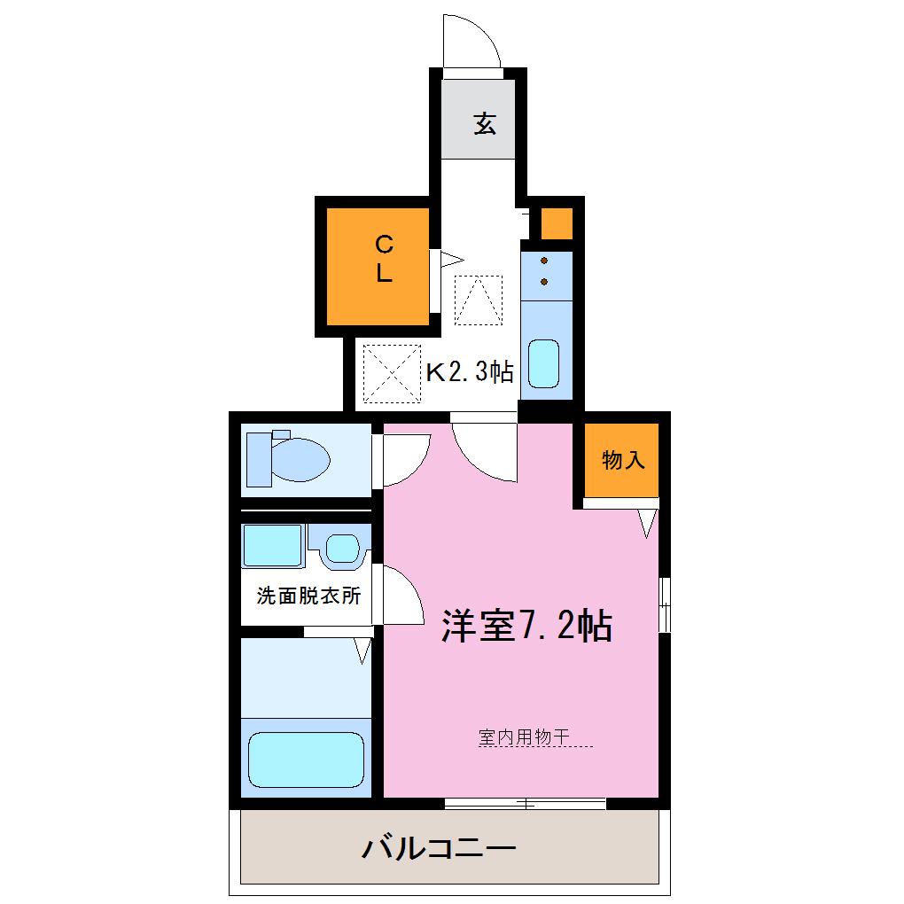 サンパークII(1K/1階)の間取り写真