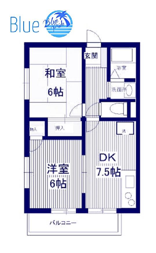 ガーデンハイム(2DK/1階)の間取り写真