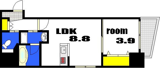 PROSPERITY(1LDK/4階)の間取り写真