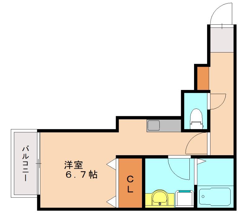 NINE TREE千歳(ワンルーム/3階)の間取り写真
