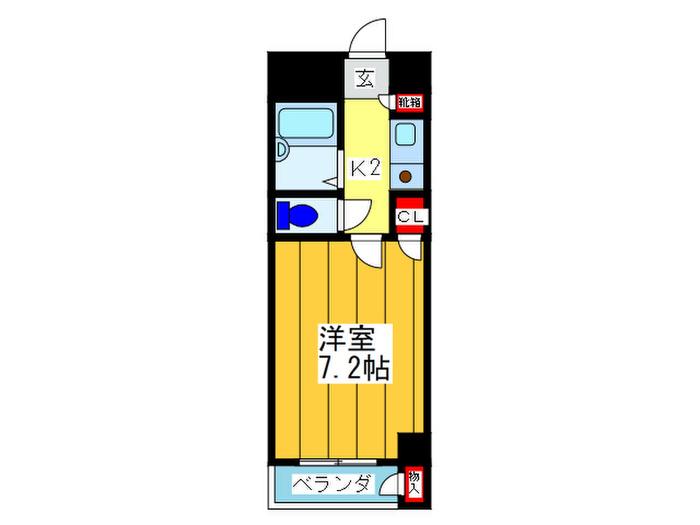 スティープルMS(1K/3階)の間取り写真