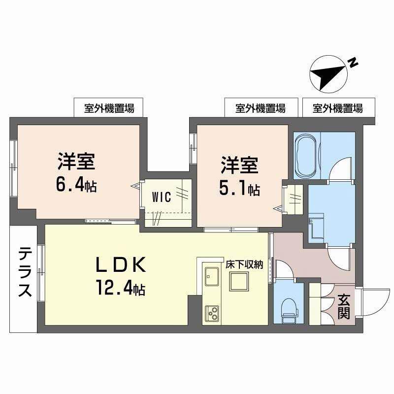 LUCE(2LDK/1階)の間取り写真