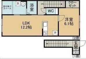 ノワ・ルーナ(1LDK/2階)の間取り写真