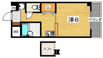 ラフィーネ枚方III(ワンルーム/4階)の間取り写真