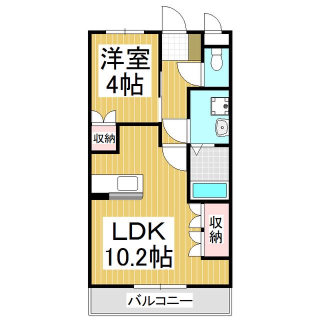オーチャードハイツ(1LDK/1階)の間取り写真