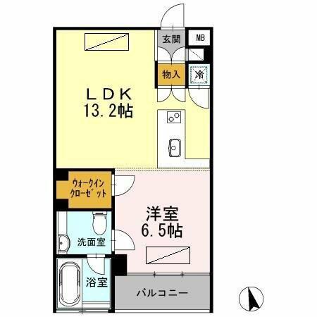 カスタリア目黒長者丸(1LDK/3階)の間取り写真
