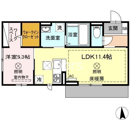 Fフォレスト(1LDK/3階)の間取り写真