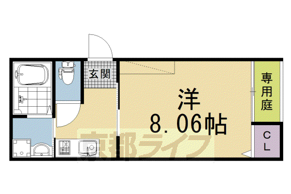 MESA VERDE 京都五条(1K/1階)の間取り写真