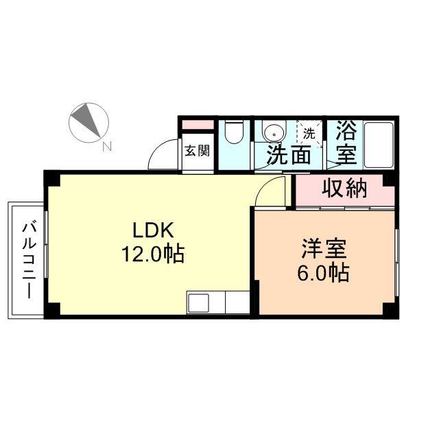 グランヴェールIB(1LDK/1階)の間取り写真