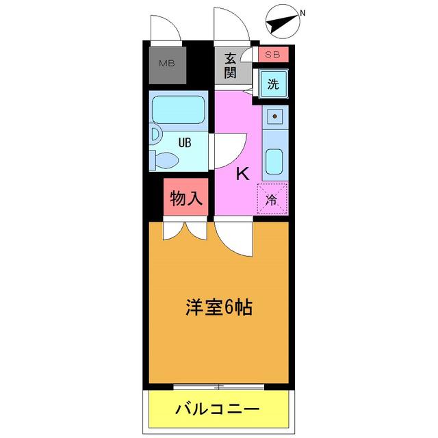 ローズガーデンA47番館(1K/2階)の間取り写真