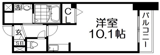 プログレNR(ワンルーム/2階)の間取り写真