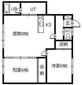 壱番館B(2LDK/1階)の間取り写真