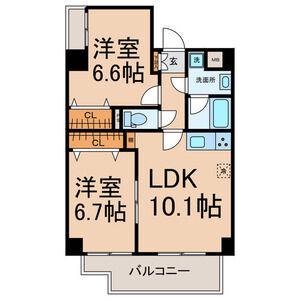 スリーウェイ金山(2LDK/6階)の間取り写真