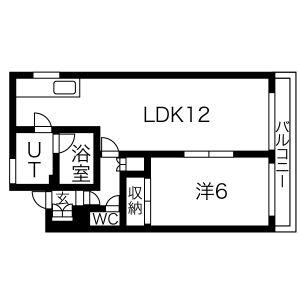 瑞穂木の城2(1LDK/1階)の間取り写真