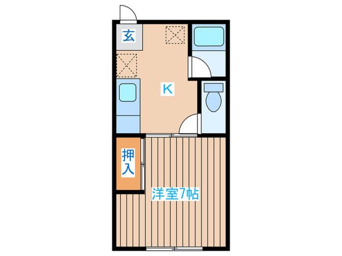 コーポ須藤(1K/1階)の間取り写真