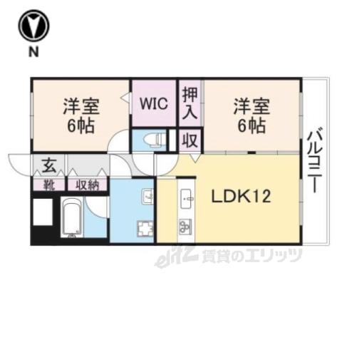 アイリスハイツ7号館(2LDK/4階)の間取り写真