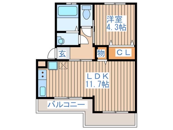 小田原コーポ(1LDK/1階)の間取り写真