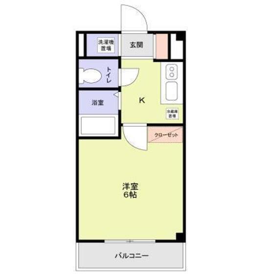ビレッジヒル上大崎(1K/1階)の間取り写真