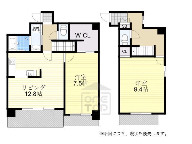 コリーヌ江坂(2LDK/4階)の間取り写真