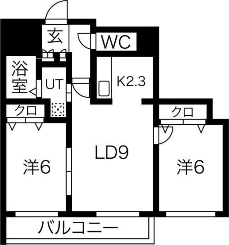 テラセル48(2LDK/8階)の間取り写真