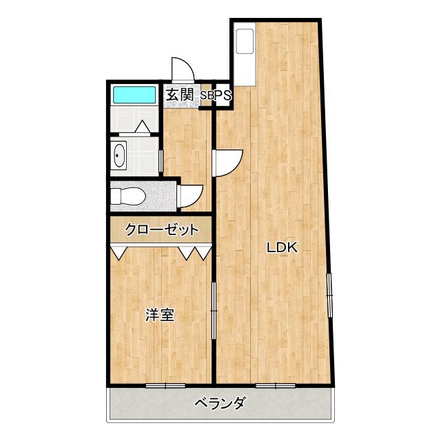 エムプリス上町(1LDK/5階)の間取り写真