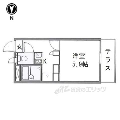 レオパレスソレイユⅡ(1K/1階)の間取り写真