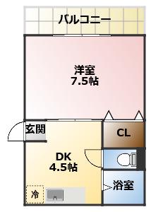 ピロスカーホオトワ(1DK/4階)の間取り写真