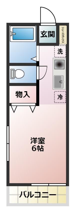 MKハイツ(ワンルーム/2階)の間取り写真