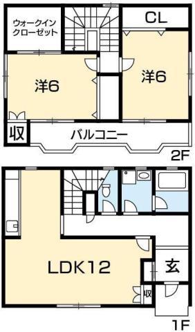 ハーヴェストI(2LDK/1階)の間取り写真