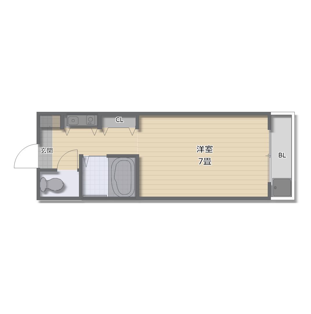 ラガールあびこ(1K/4階)の間取り写真