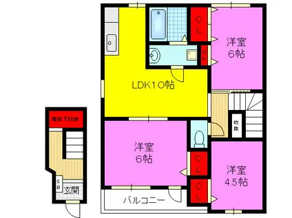 シャンドフルールII(3LDK/2階)の間取り写真