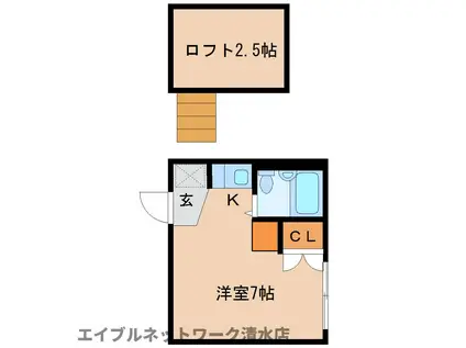 プラザドゥエルフ(ワンルーム/2階)の間取り写真