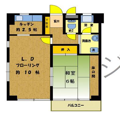レスポワール武蔵野(1LDK/4階)の間取り写真