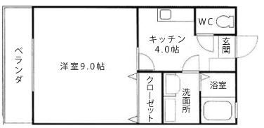 ラディシュ169(1K/1階)の間取り写真