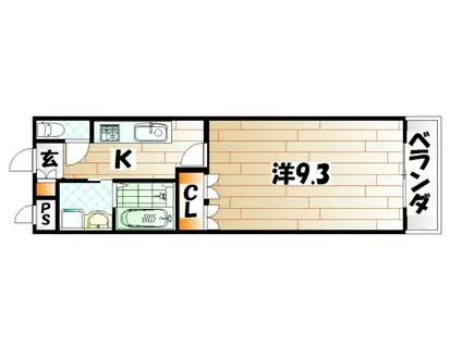 NHサンハイム(1K/2階)の間取り写真