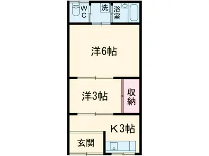 雄松荘1(2K/1階)の間取り写真