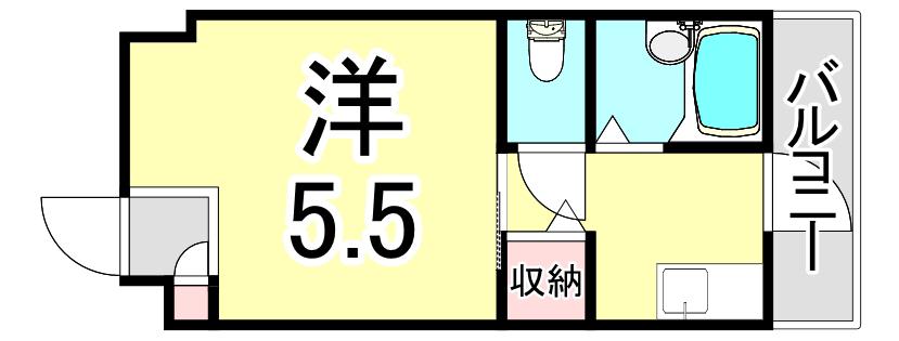 第二大力ハイツ(1K/2階)の間取り写真