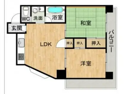 プレアール麦野(2LDK/5階)の間取り写真