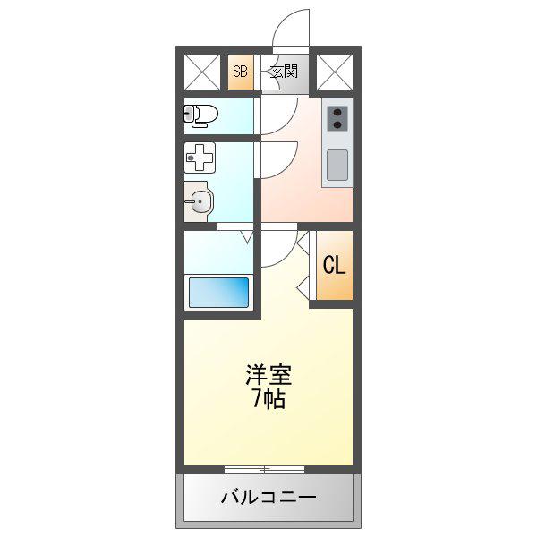 レジュールアッシュ塚本レジデンス(1K/8階)の間取り写真