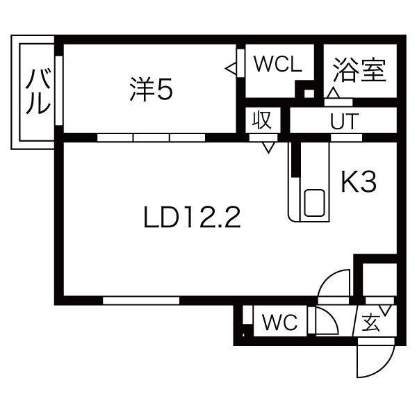 COSMOS(1LDK/3階)の間取り写真