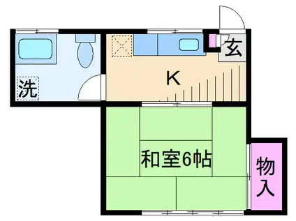 平荘(1K/1階)の間取り写真