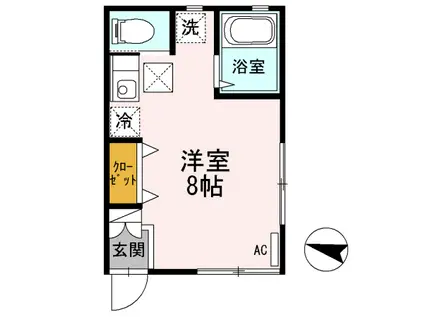 メゾン・U(ワンルーム/1階)の間取り写真