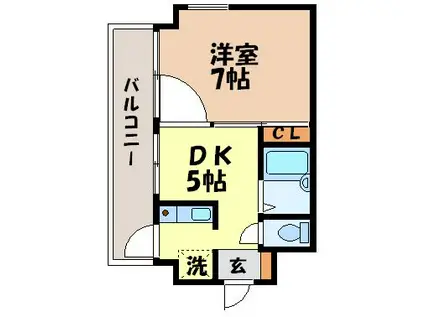 スカイヒルズ青山(1K/3階)の間取り写真