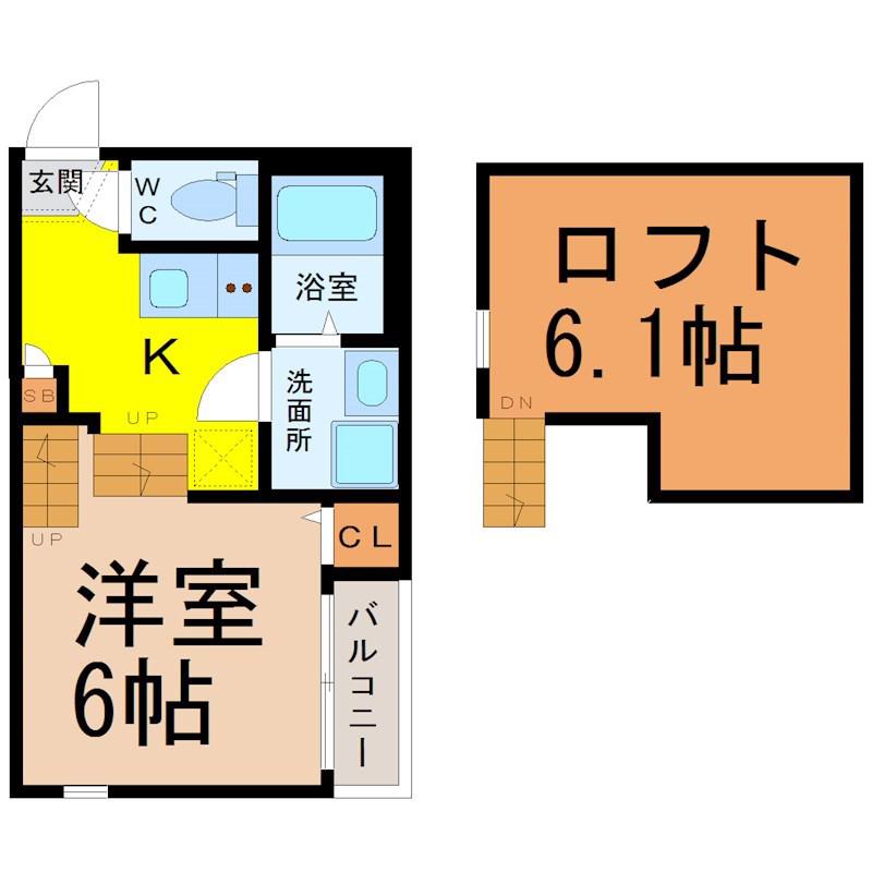 パークレジデンス呼続(1SK/2階)の間取り写真