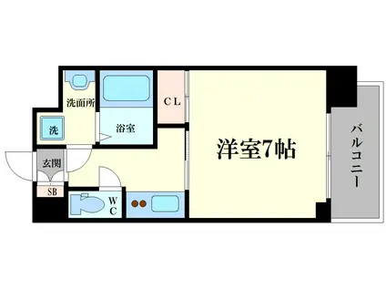 エスレジデンス福島グランデ(1K/2階)の間取り写真