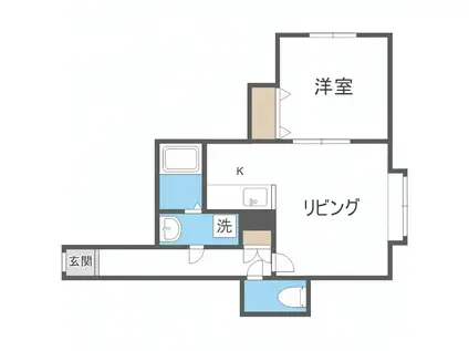 ウッドビレッジII(1LDK/3階)の間取り写真