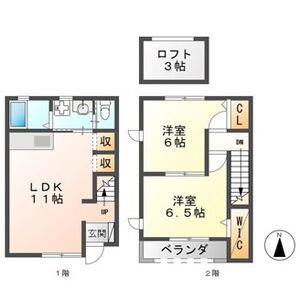 ボヌール開発(2LDK/1階)の間取り写真